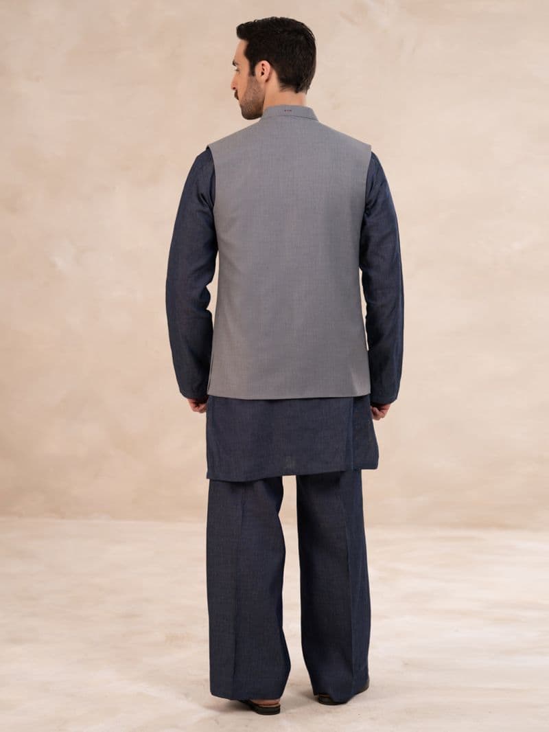 Light Grey Plain Waistcoat thumbnail