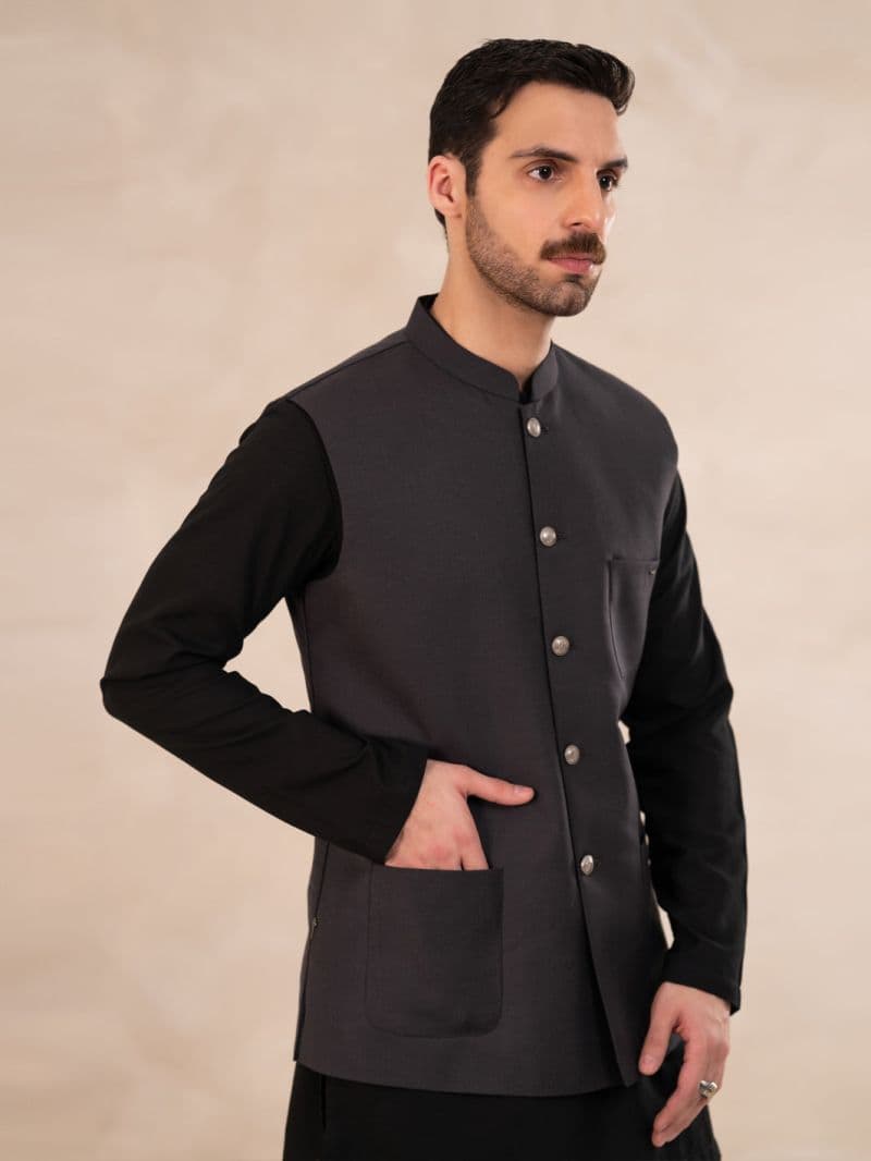 Grey Plain Waistcoat