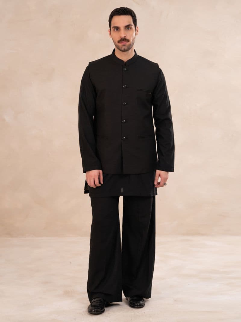 Black Plain Waistcoat