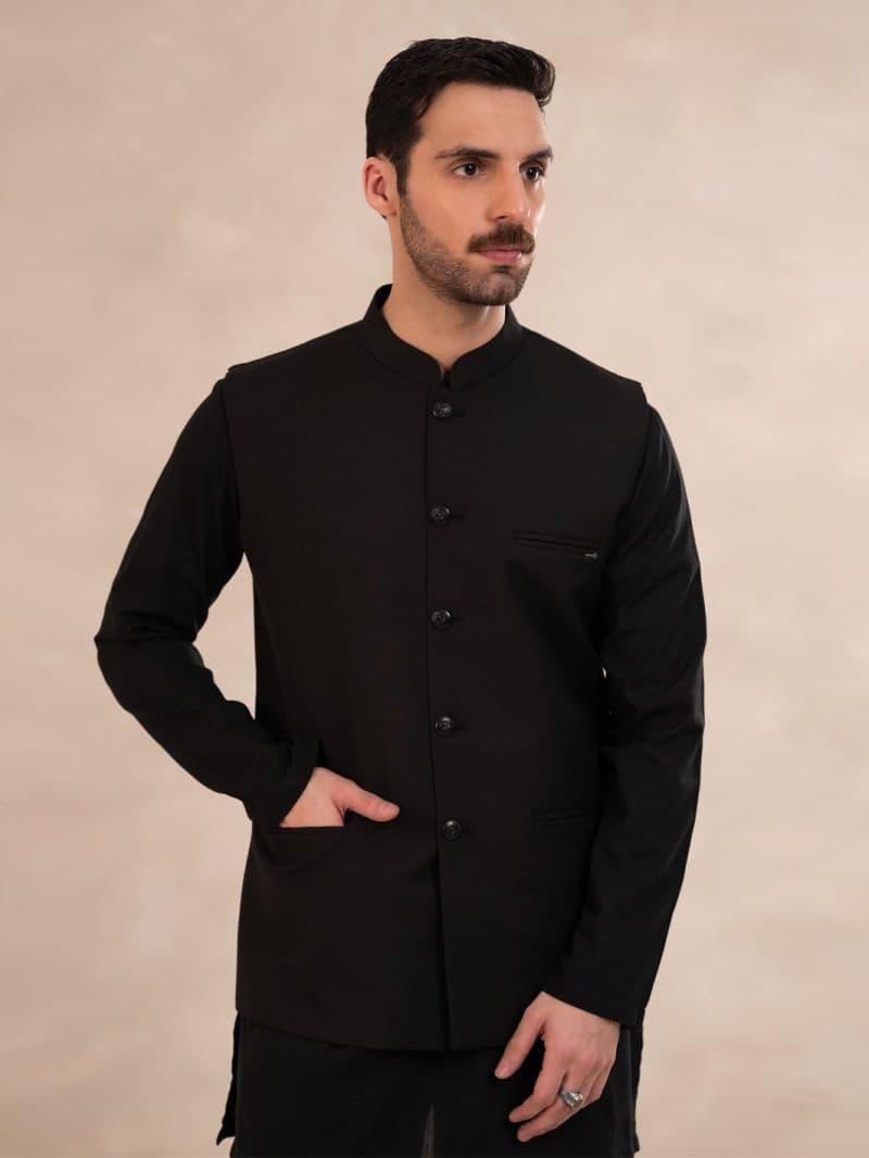 Black Plain Waistcoat