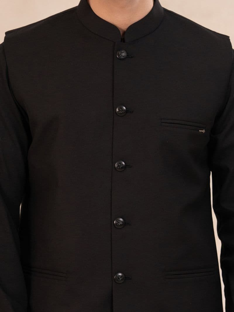 Black Plain Waistcoat