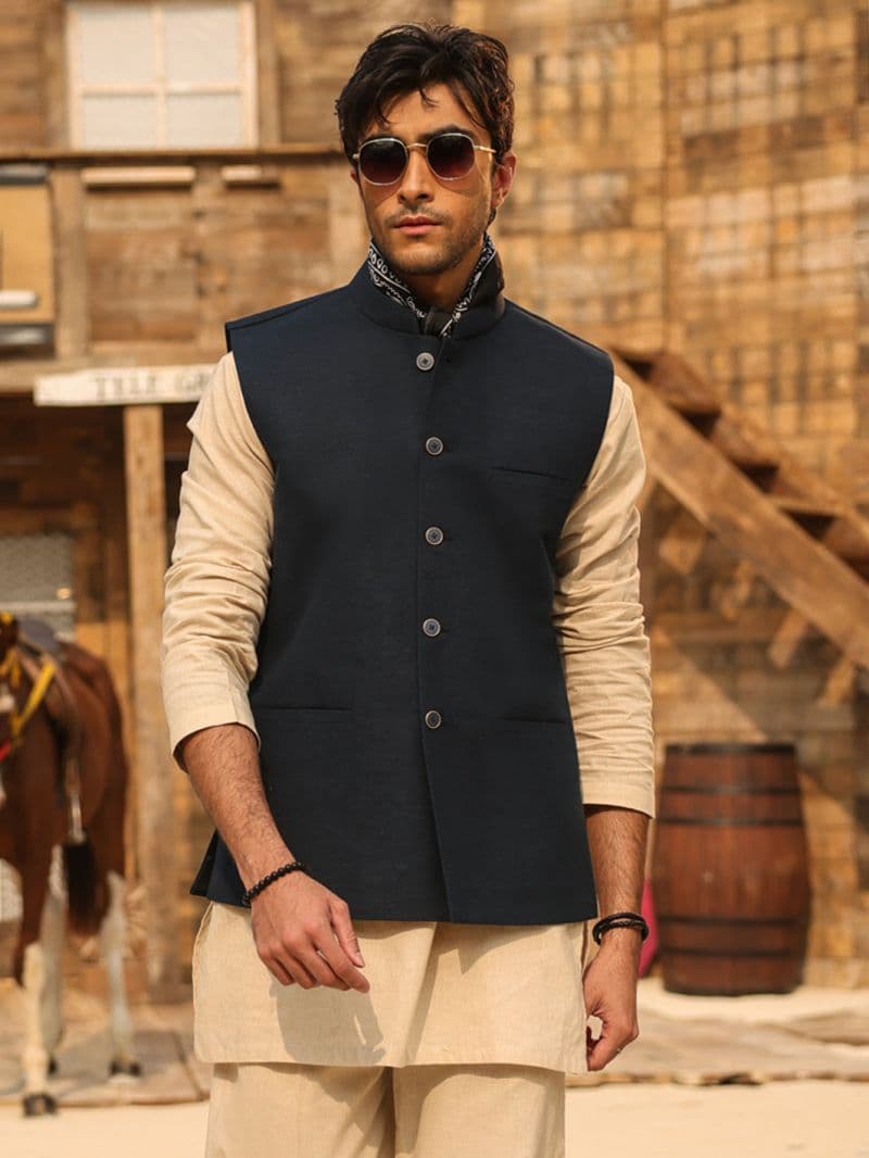Navy Blue Waistcoat thumbnail