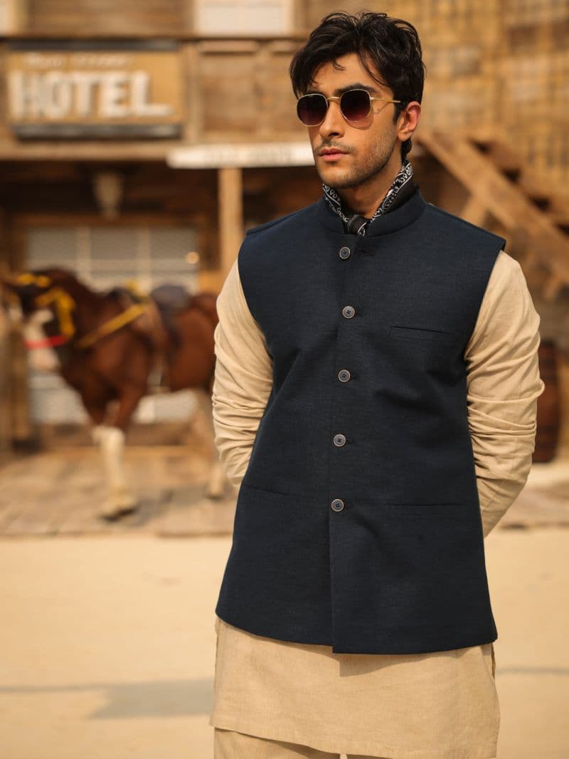 Navy Blue Waistcoat thumbnail