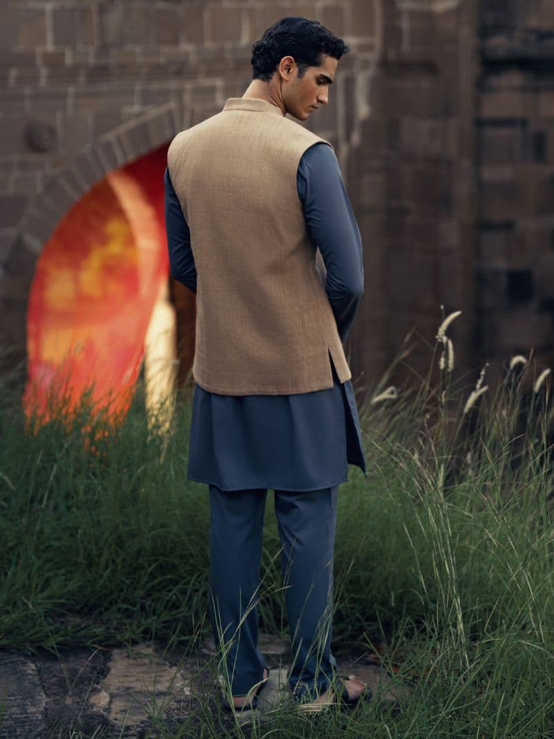 Beige-Brown Formal Waistcoat thumbnail