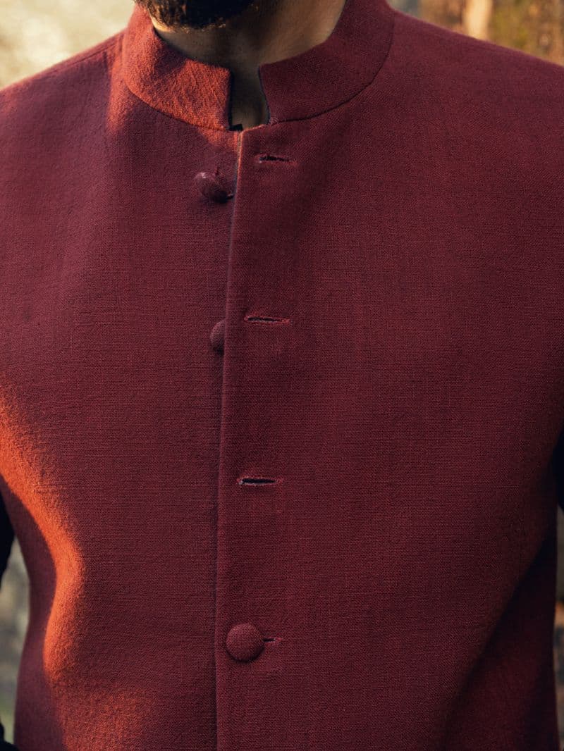 Black Maroon Formal Waistcoat thumbnail