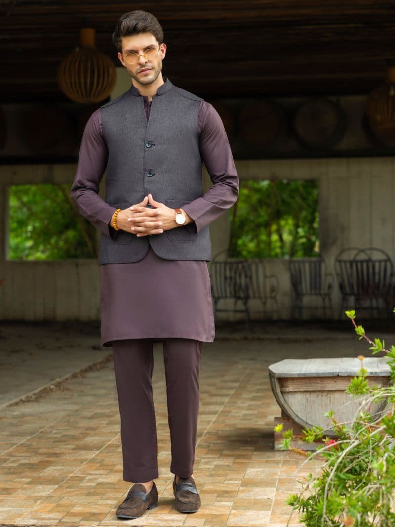 Dark Brown Polyester Waistcoat thumbnail