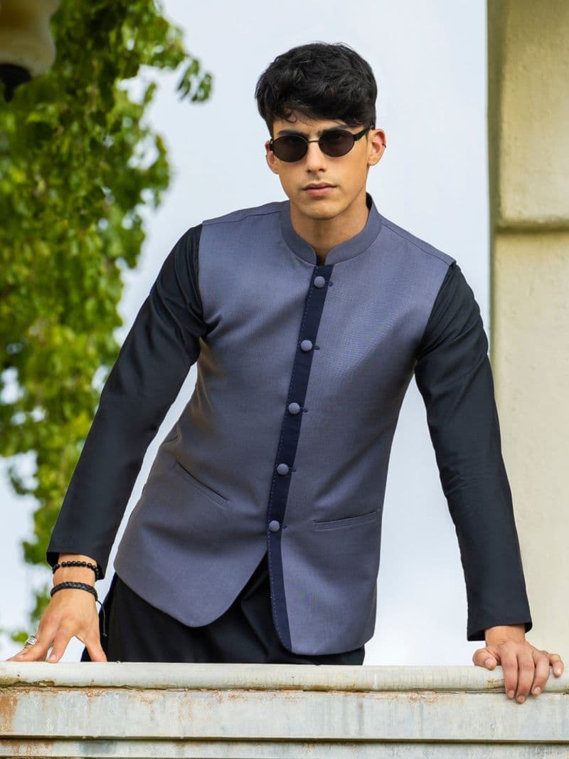 Blue Blended Waistcoat thumbnail