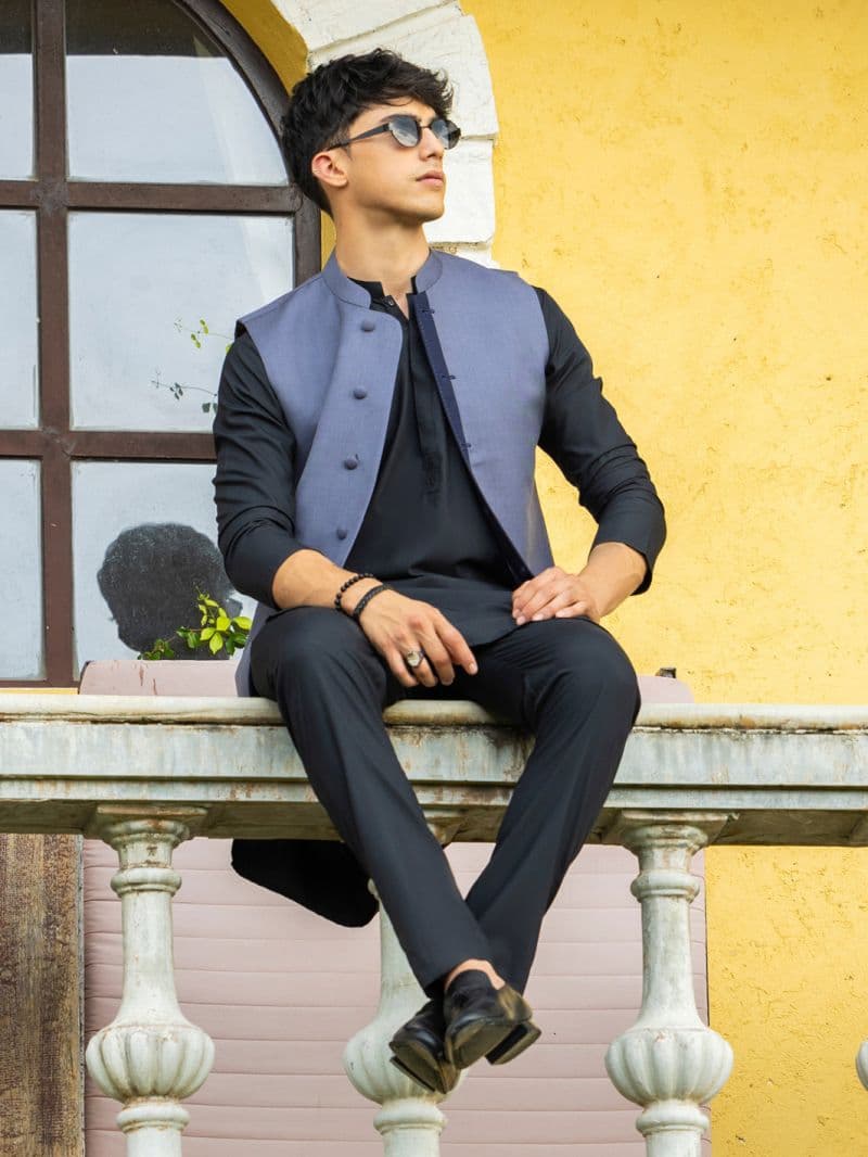 Blue Blended Waistcoat thumbnail