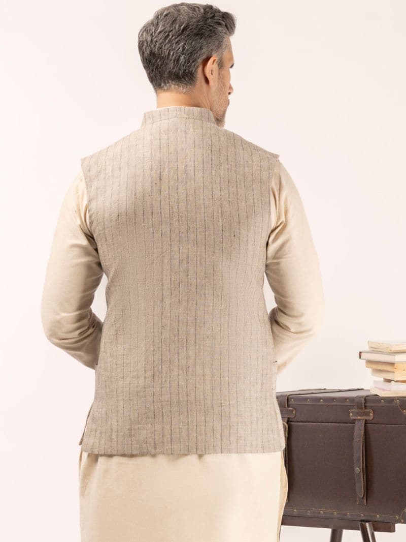 Beige Linen Waistcoat thumbnail