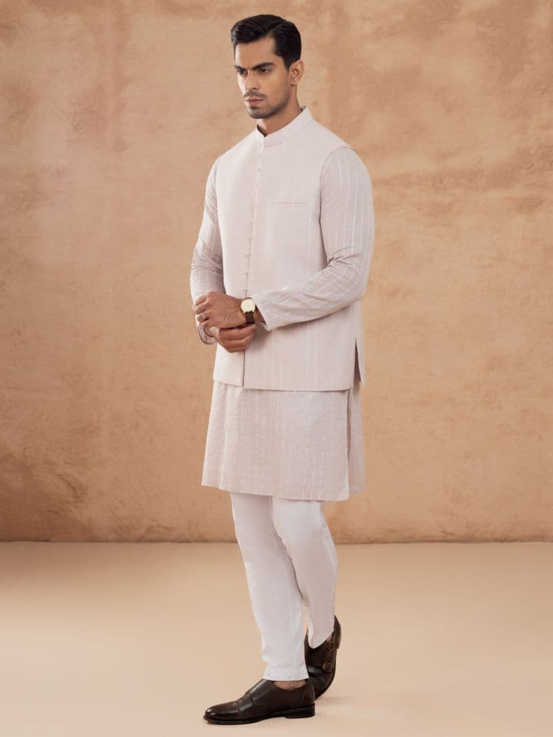 Light Pink Cotton Waistcoat thumbnail