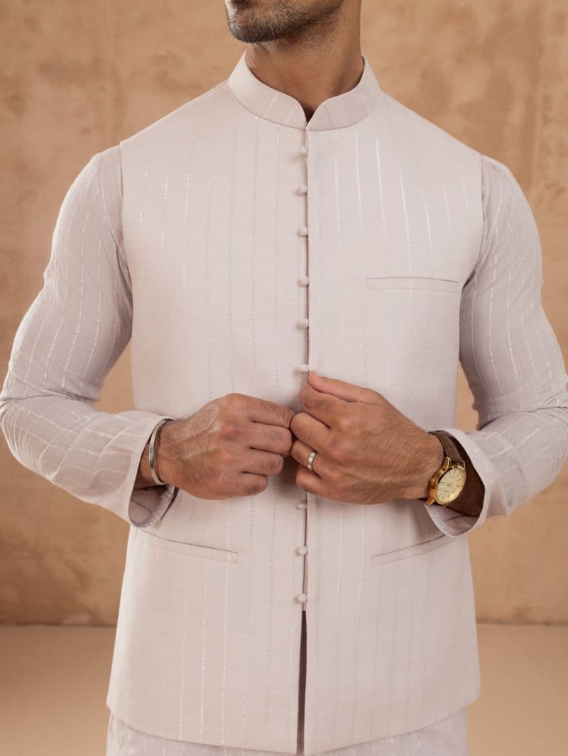 Light Pink Cotton Waistcoat thumbnail