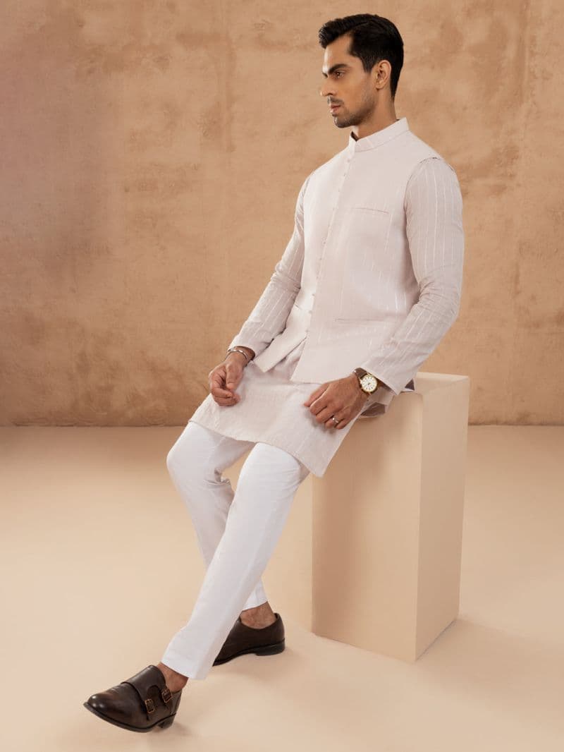 Light Pink Cotton Waistcoat thumbnail