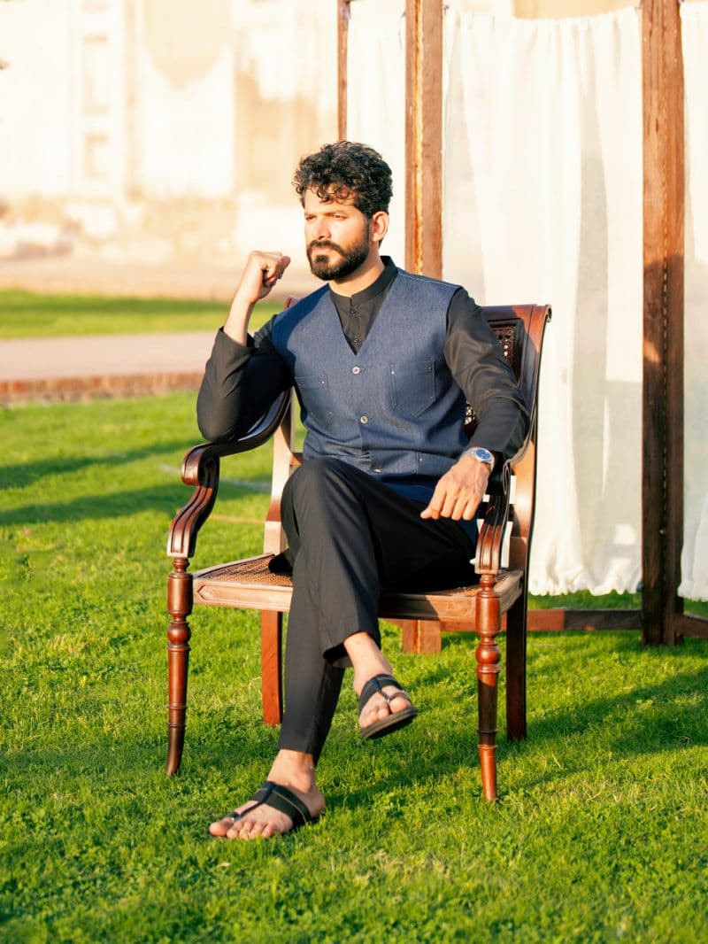 Indigo Polyester Cotton Waistcoat thumbnail