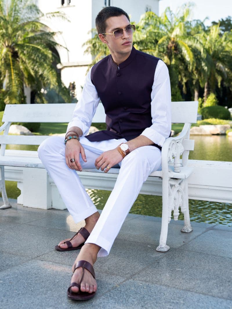 Maroon Blended Waistcoat thumbnail