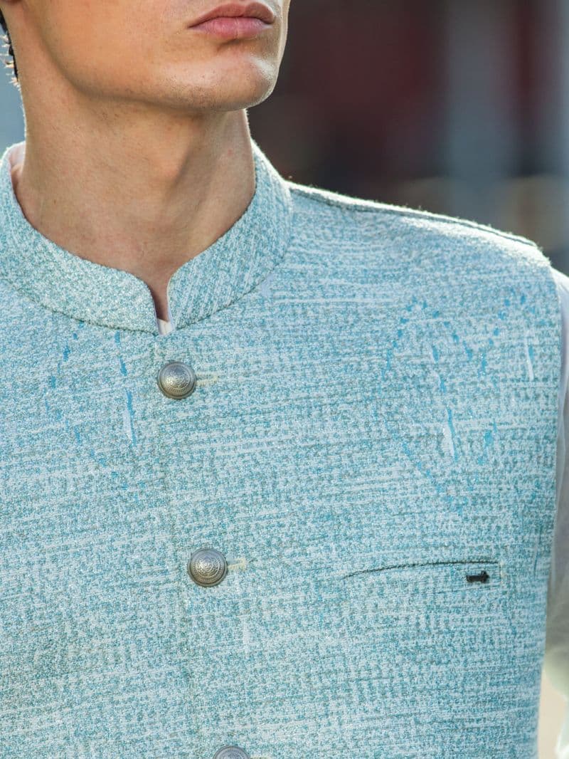 Sea Green Blended Waistcoat