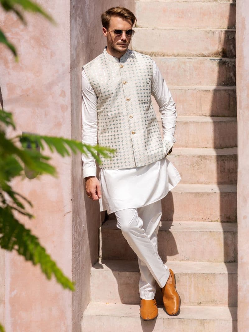 Off White Blended Waistcoat