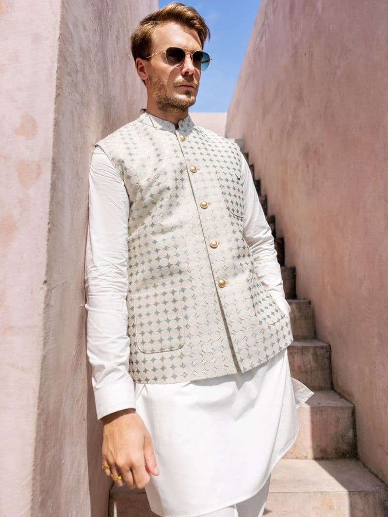 Off White Blended Waistcoat