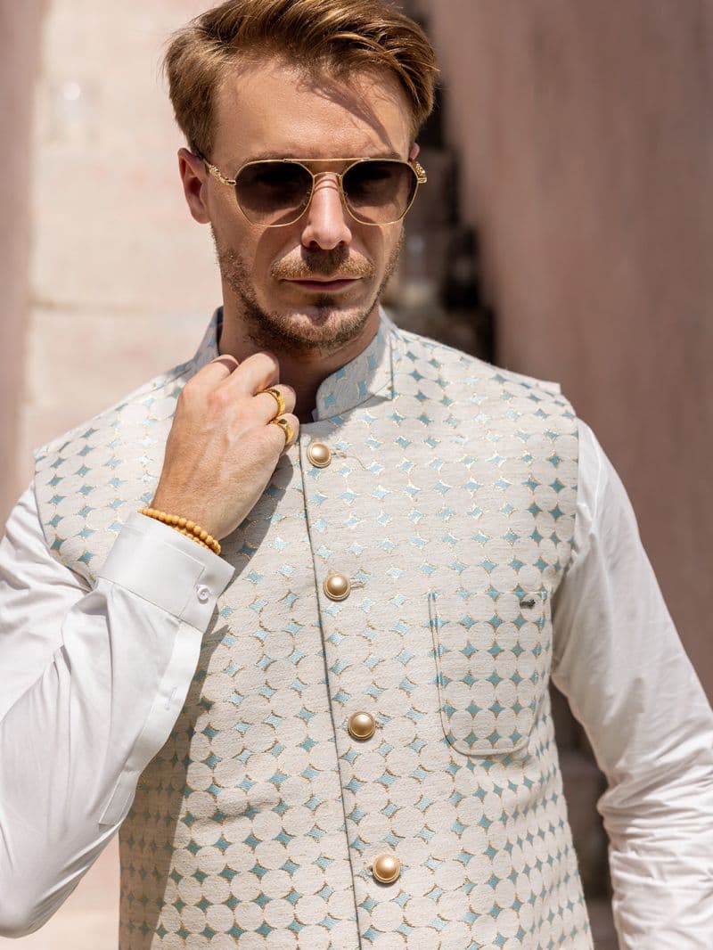 Off White Blended Waistcoat