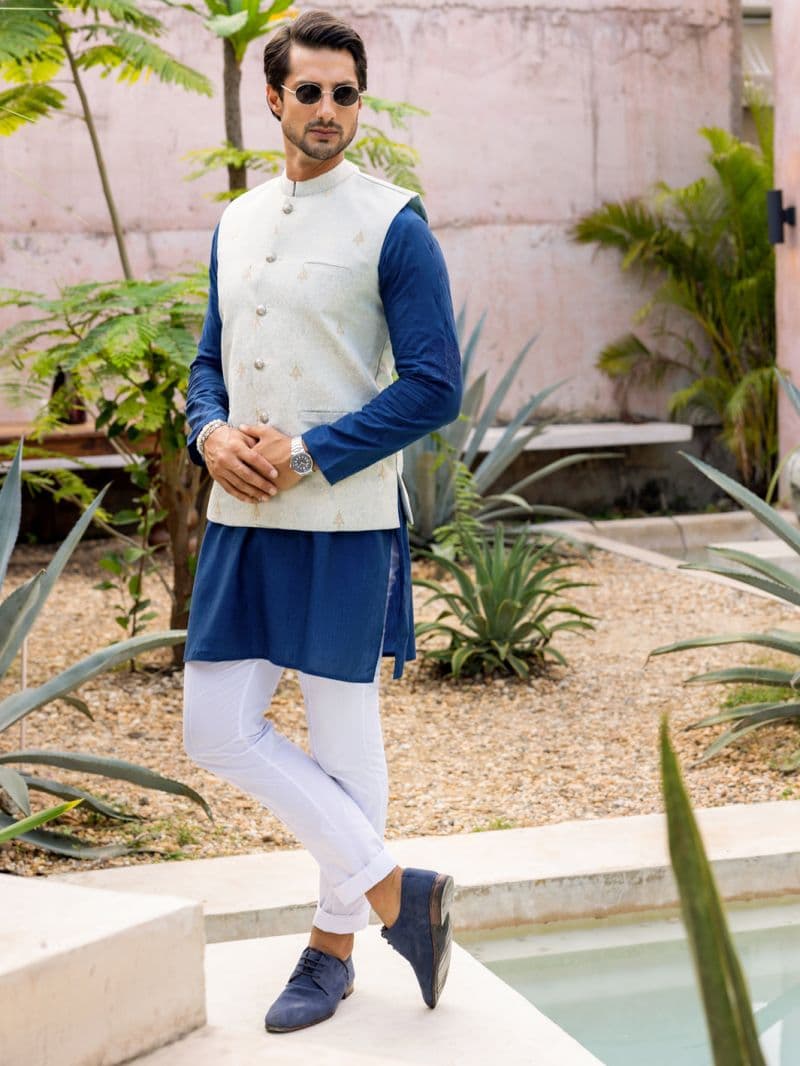 Light Blue Blended Waistcoat