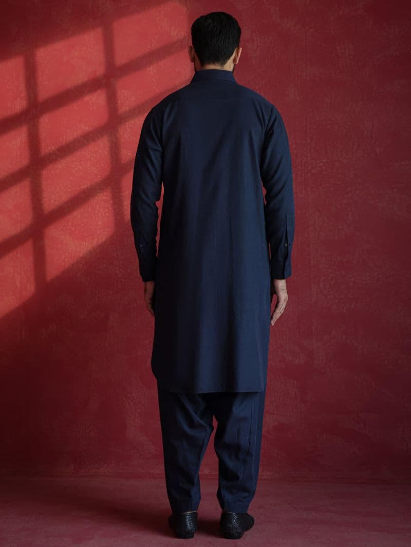 Navy Blue Kameez Shalwar