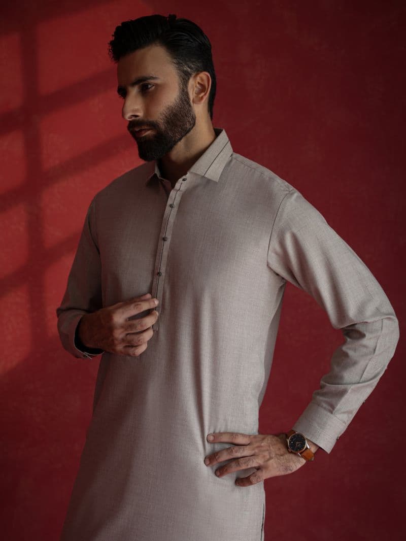Sand Brown Kameez Shalwar