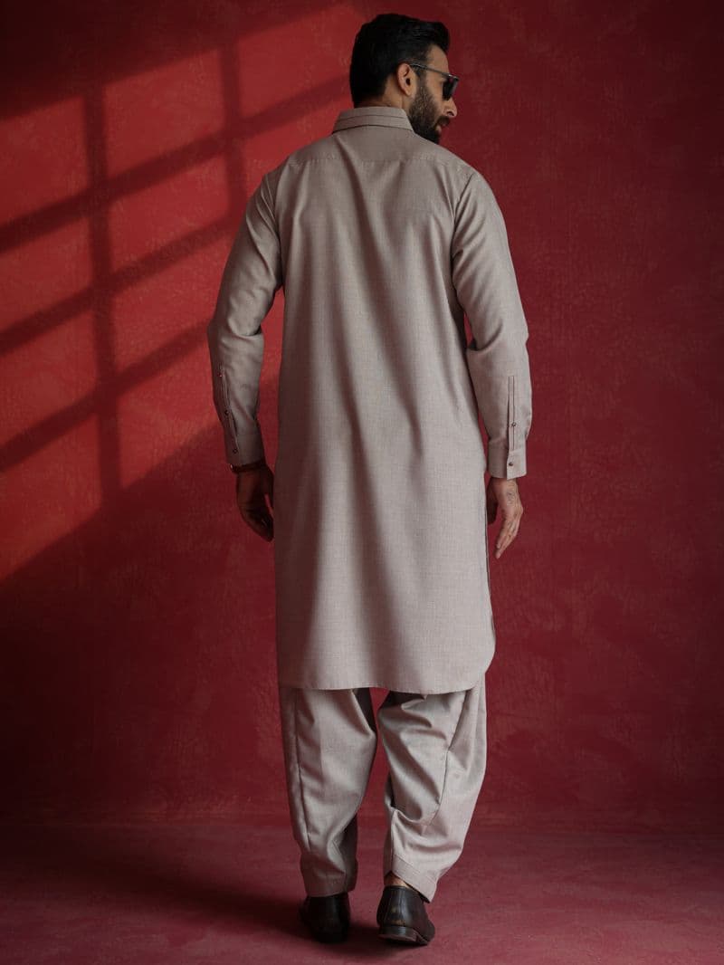 Sand Brown Kameez Shalwar
