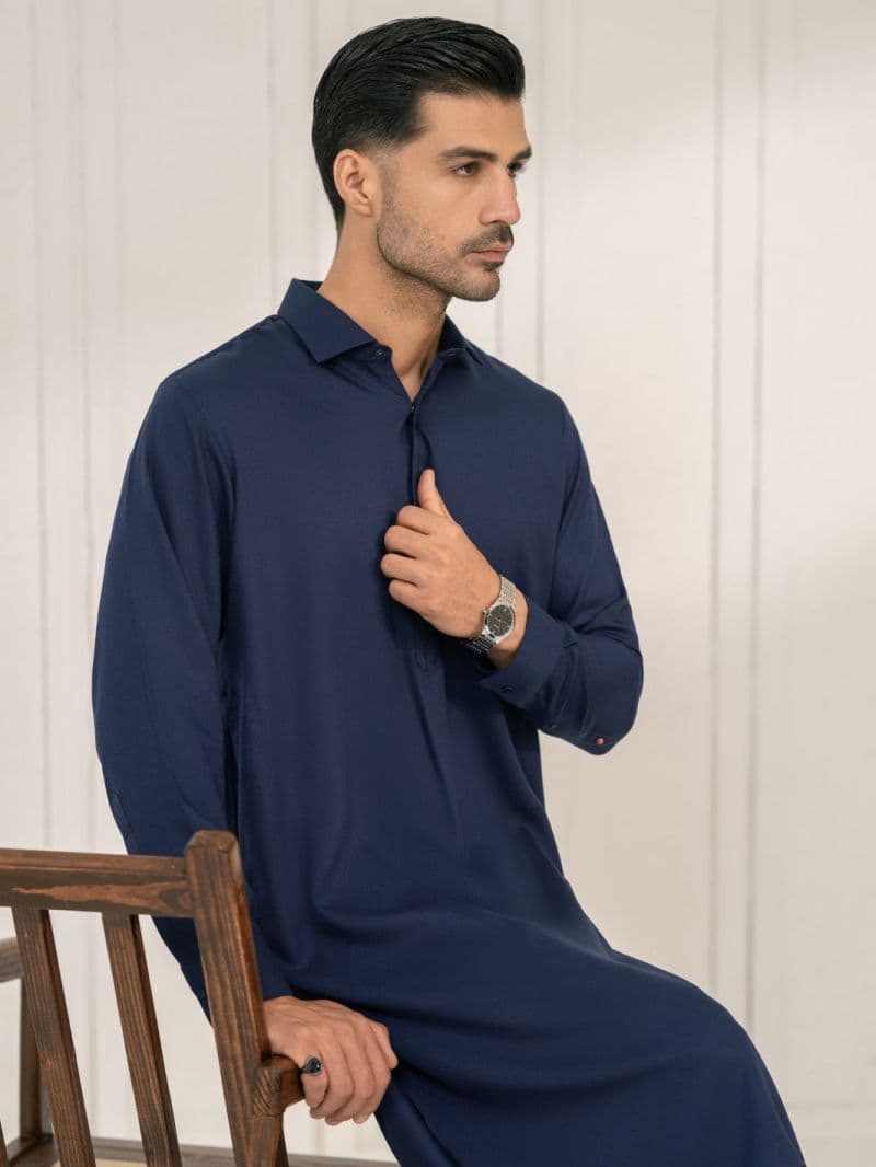 Navy Blue Kameez Shalwar