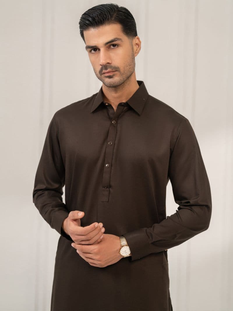 Dark Brown Kameez Shalwar thumbnail