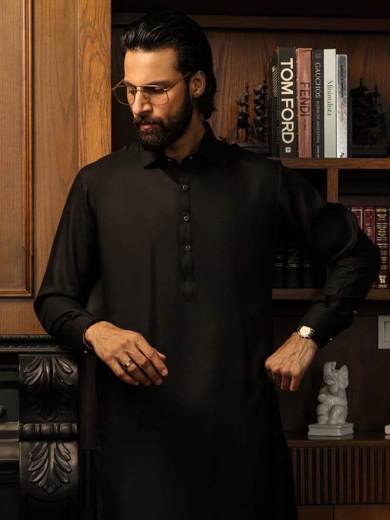 Black Cut & Sew Kameez Shalwar thumbnail