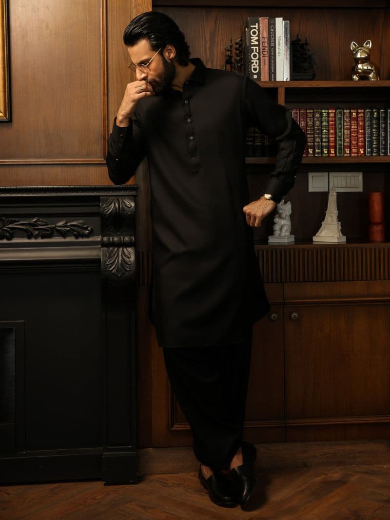 Black Cut & Sew Kameez Shalwar thumbnail