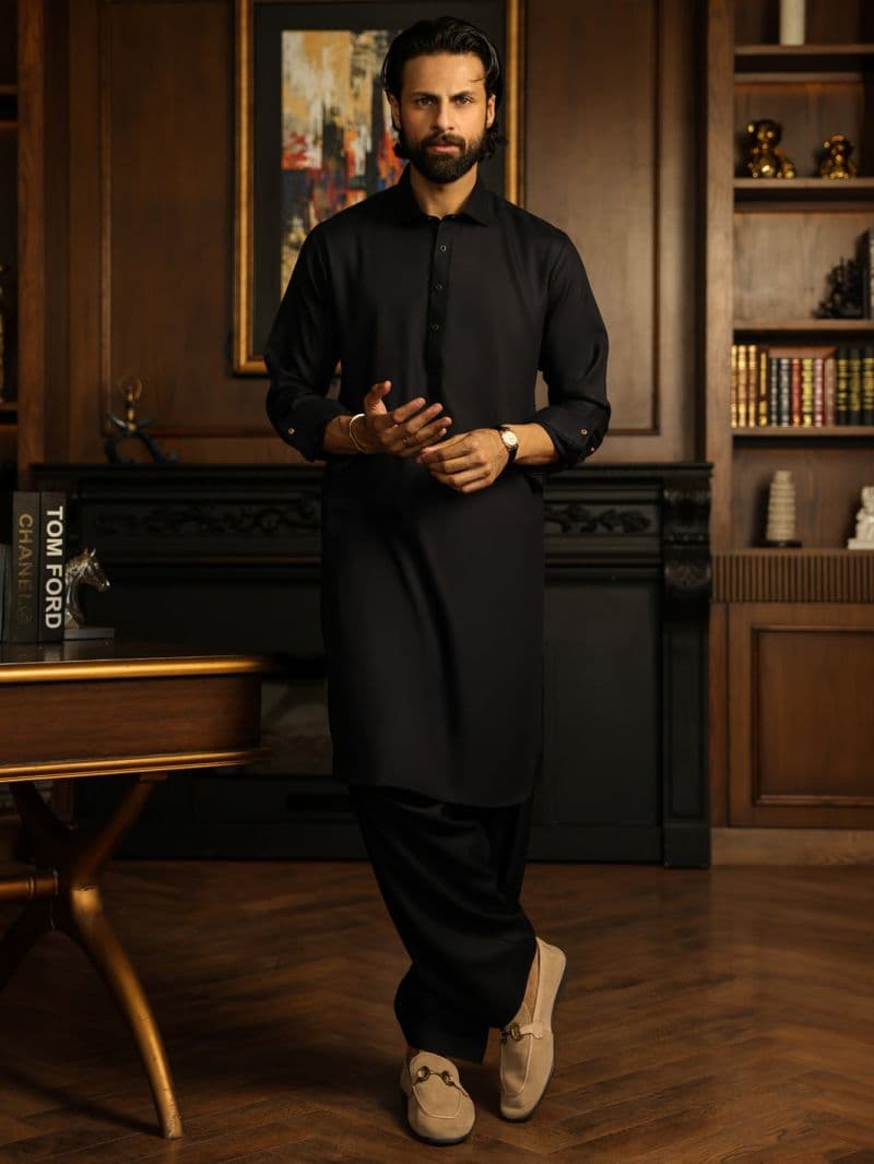 Navy Blue Cuts & Sew Kameez Shalwar thumbnail