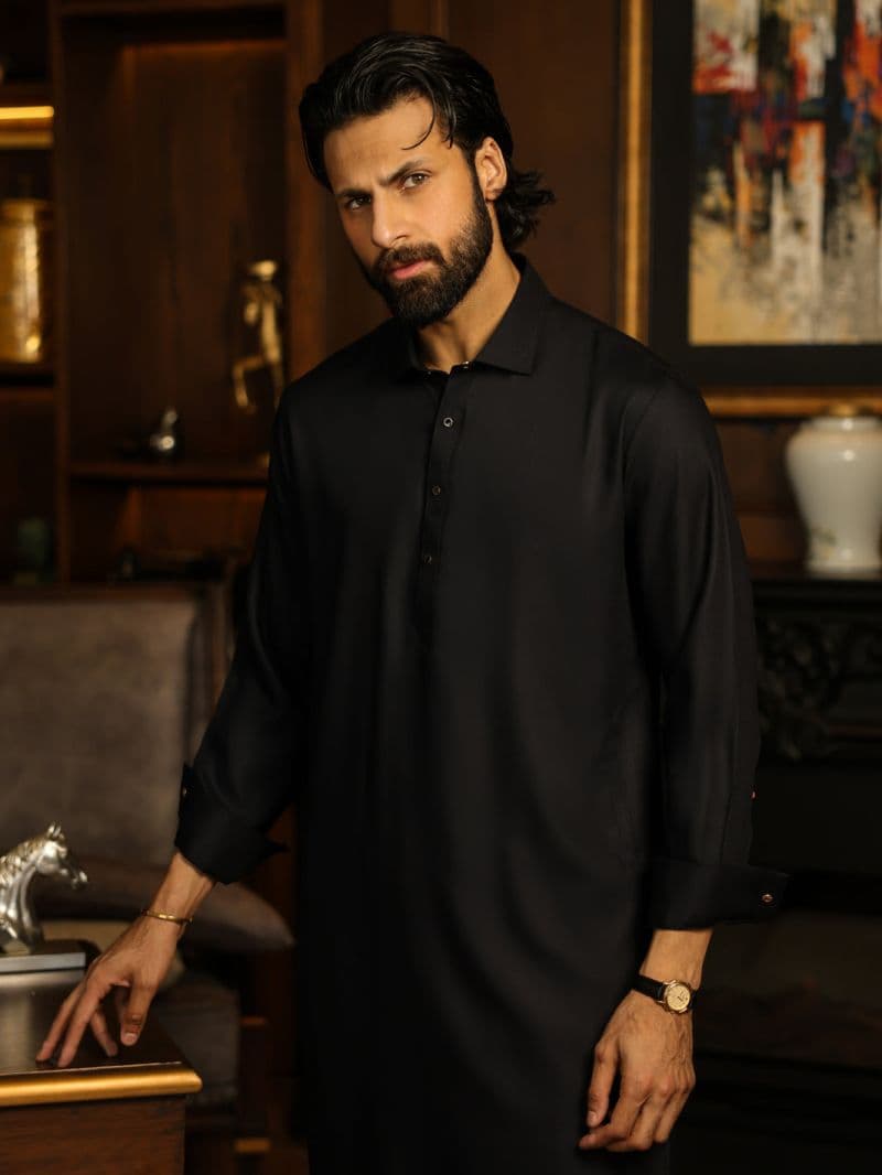 Navy Blue Cuts & Sew Kameez Shalwar thumbnail
