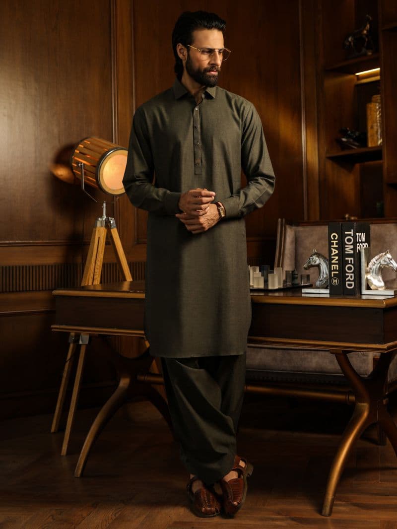Green Cuts & Sew Kameez Shalwar thumbnail