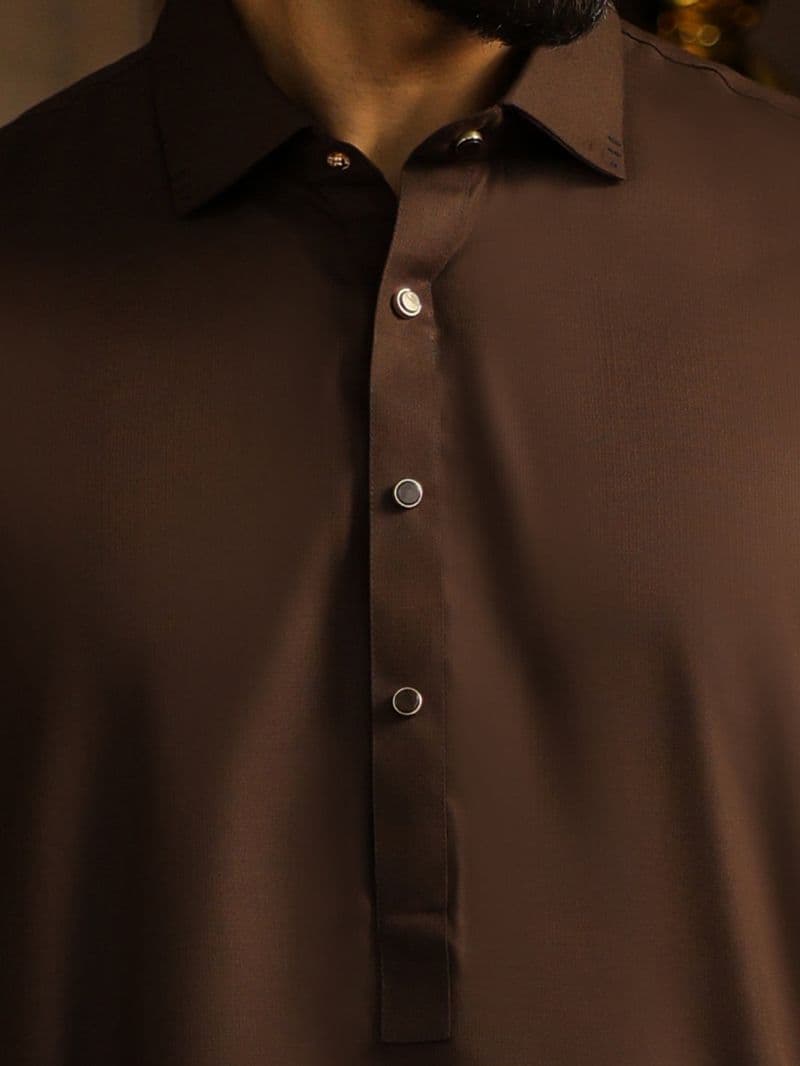 Brown Cut & Sew Kameez Shalwar thumbnail