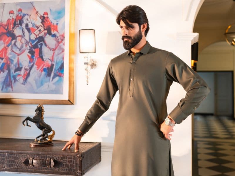 Olive Cut & Sew Kameez Shalwar