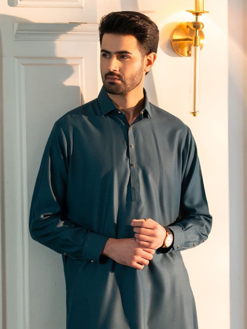 Teal Cut & Sew Kameez Shalwar