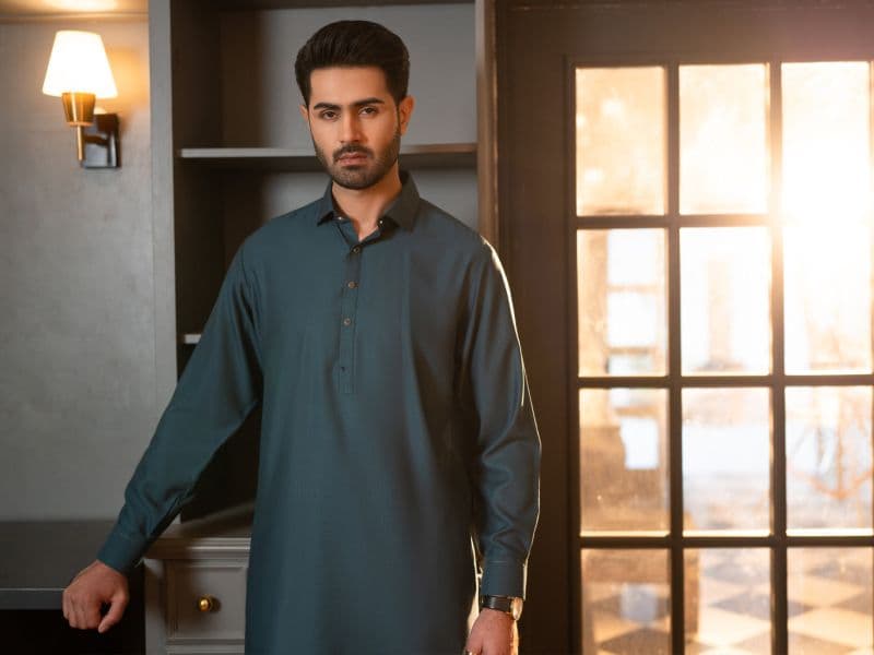 Teal Cut & Sew Kameez Shalwar
