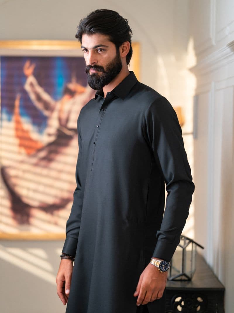 Black Cut & Sew Kameez Shalwar thumbnail