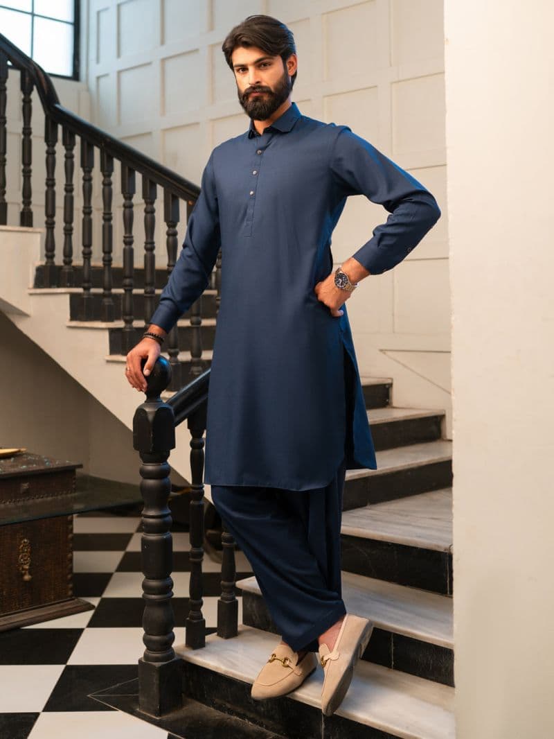 Blue Cut & Sew Kameez Shalwar