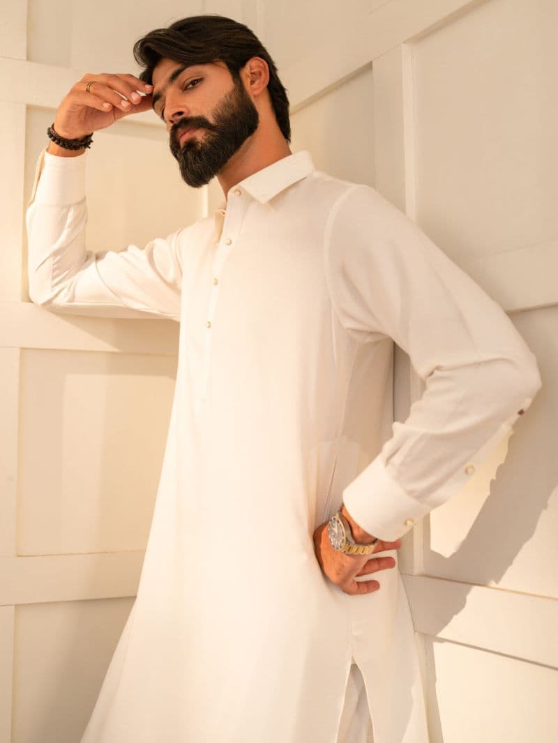 White Cut & Sew Kameez Shalwar thumbnail