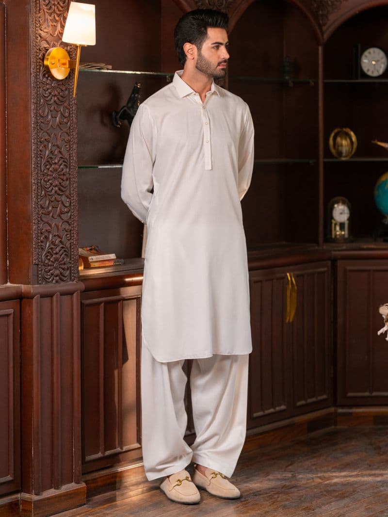 White Plain Kameez Shalwar thumbnail