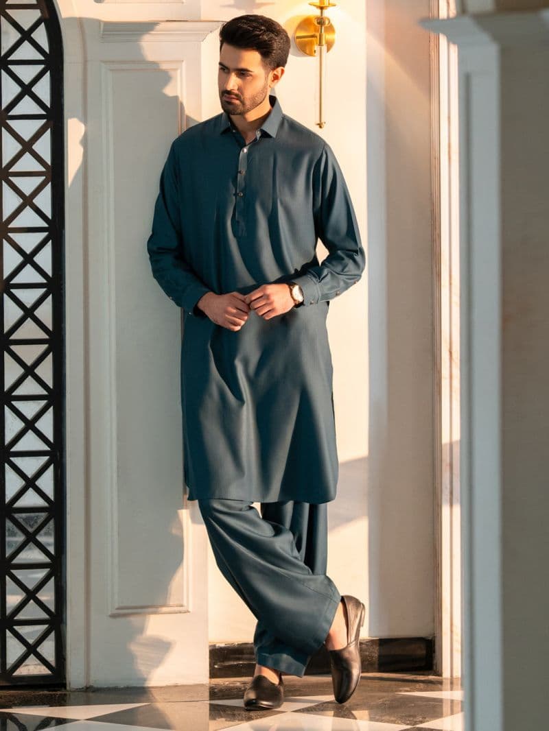 Teal Cut & Sew Kameez Shalwar thumbnail