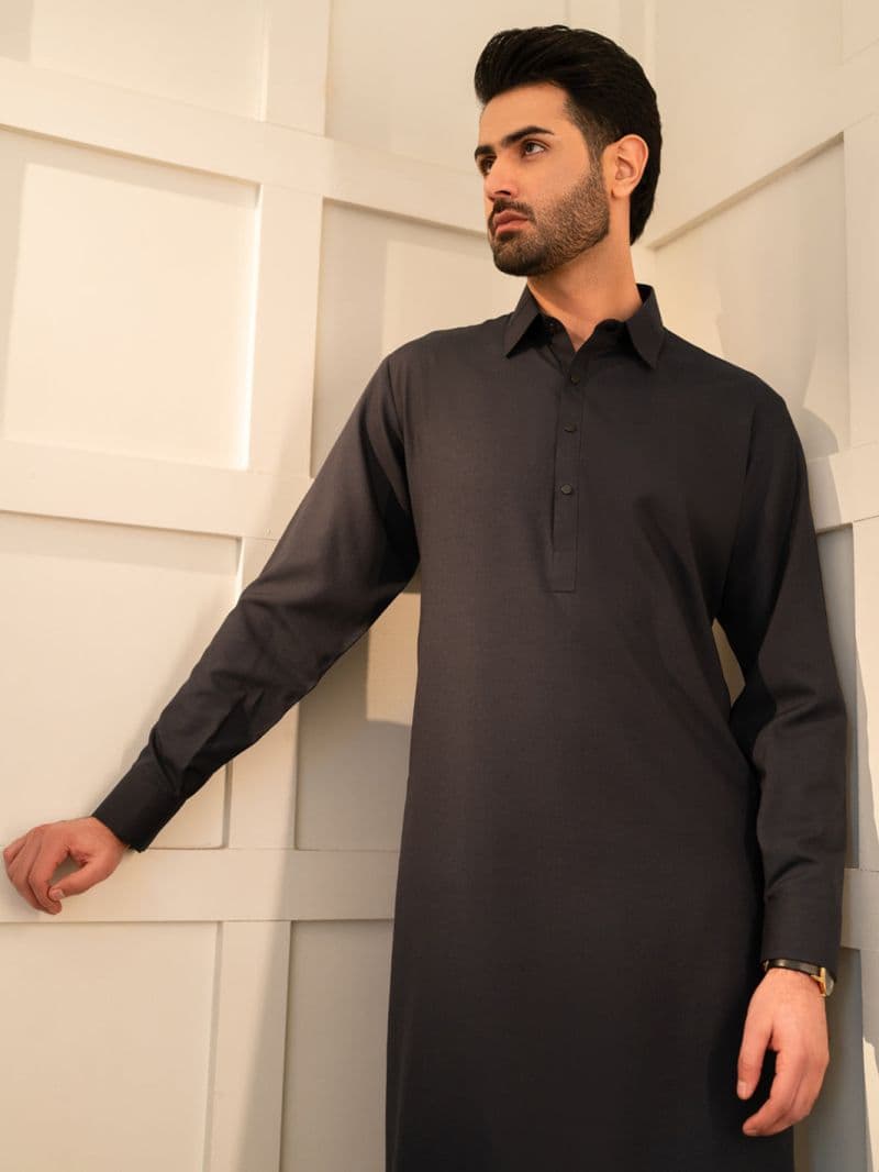 Midnight Blue Cut & Sew Kameez Shalwar thumbnail