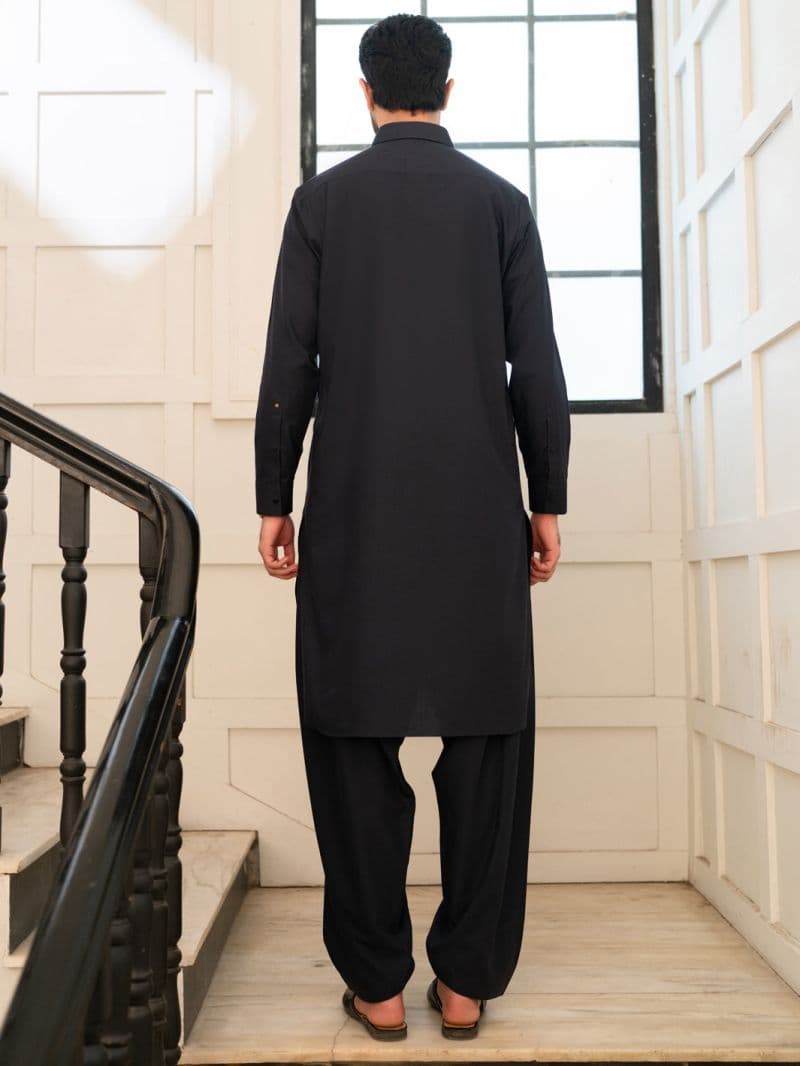 Midnight Blue Cut & Sew Kameez Shalwar thumbnail