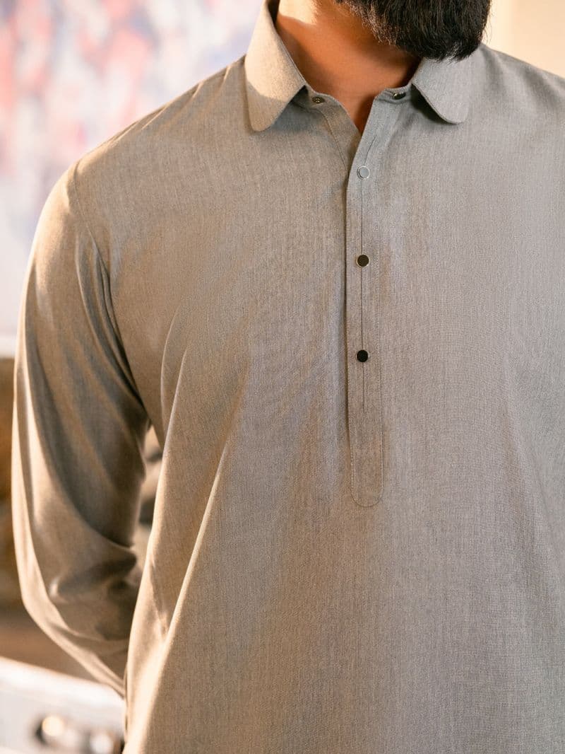 Grey Cut & Sew Kameez Shalwar thumbnail