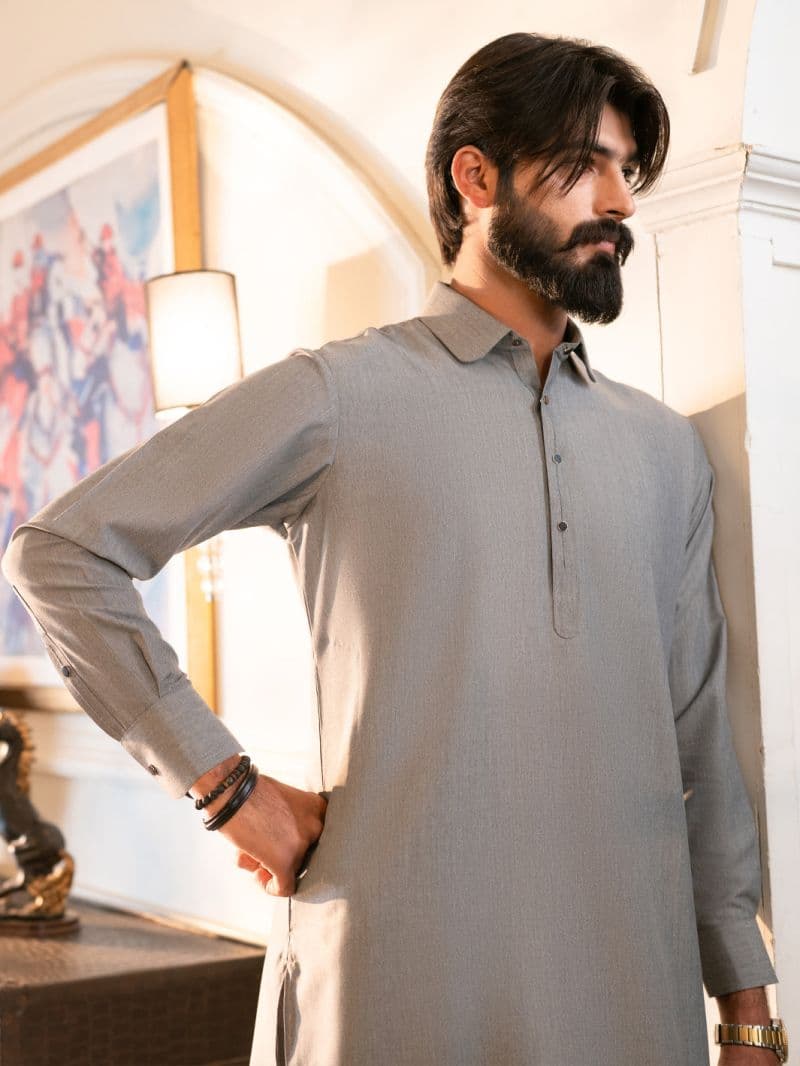 Grey Cut & Sew Kameez Shalwar thumbnail