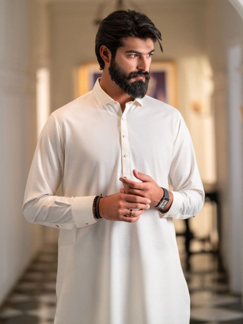 White Cut & Sew Kameez Shalwar thumbnail