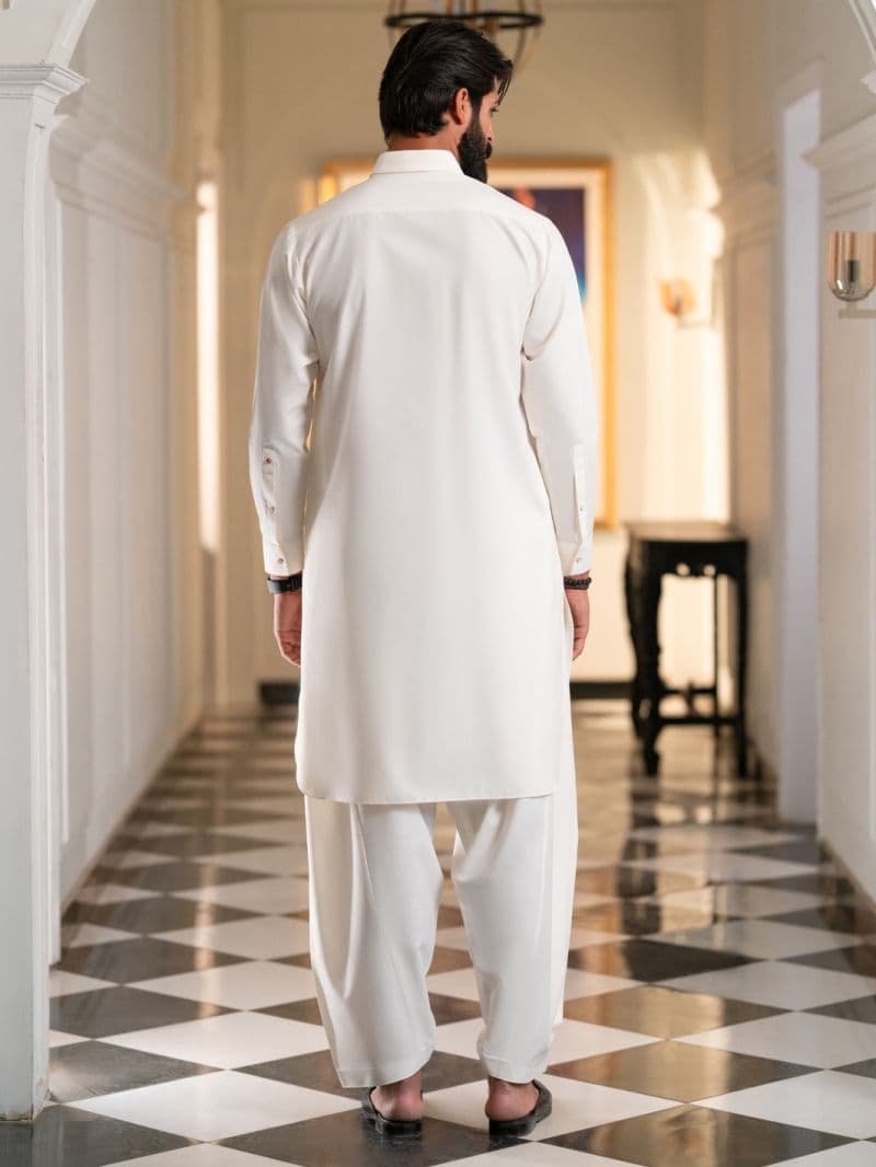 White Cut & Sew Kameez Shalwar thumbnail