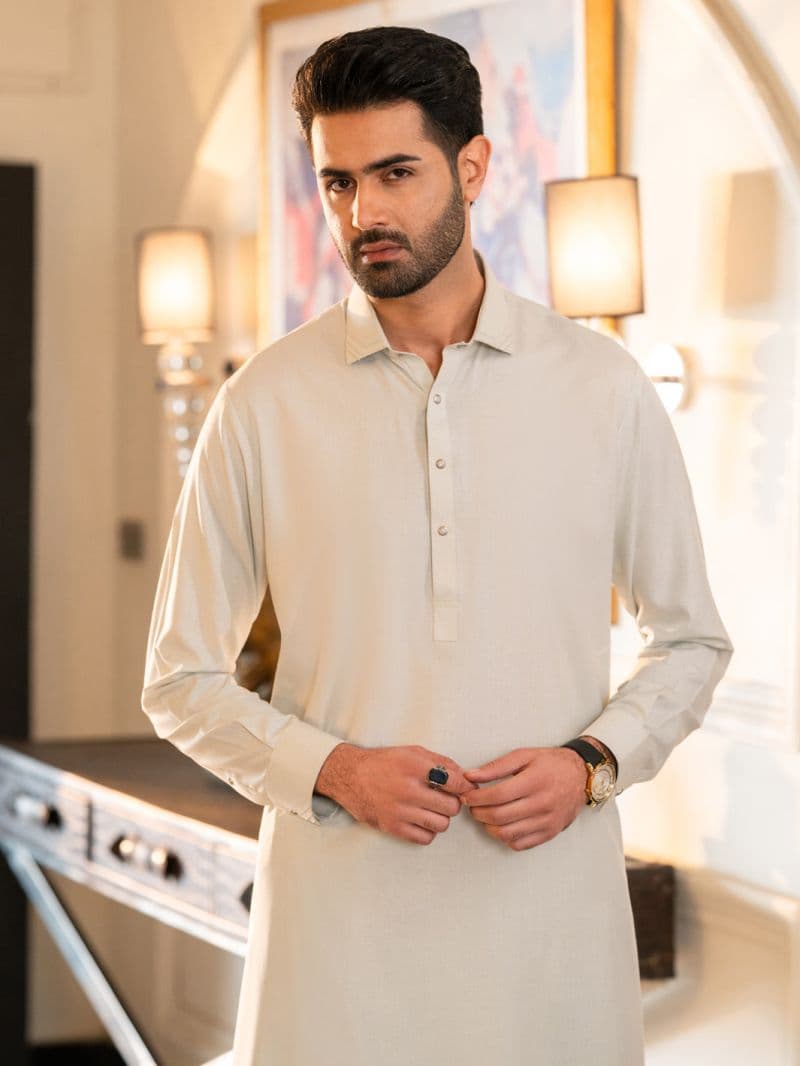 Ice Blue Cut & Sew Kameez Shalwar thumbnail