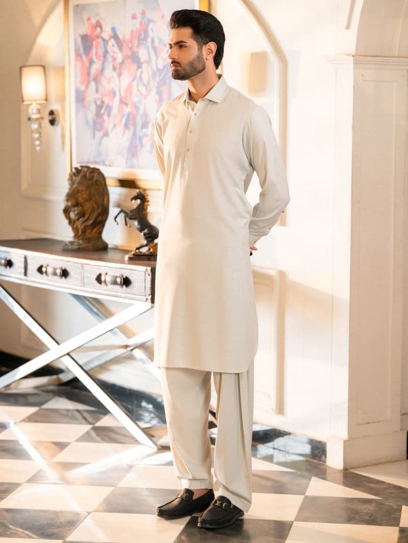 Ice Blue Cut & Sew Kameez Shalwar thumbnail